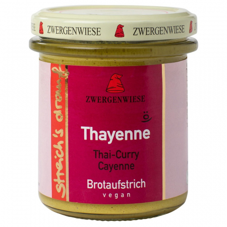 Pateu, sosuri si conserve - Crema tartinabila bio vegetala Thayenne cu Thai curry si ardei de cayenne, 160 g