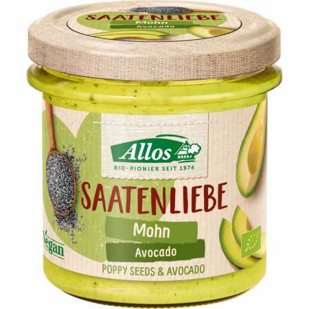 Pateu bio si creme vegetale - Crema tartinabila din seminte cu mac si avocado fara gluten, 135 g