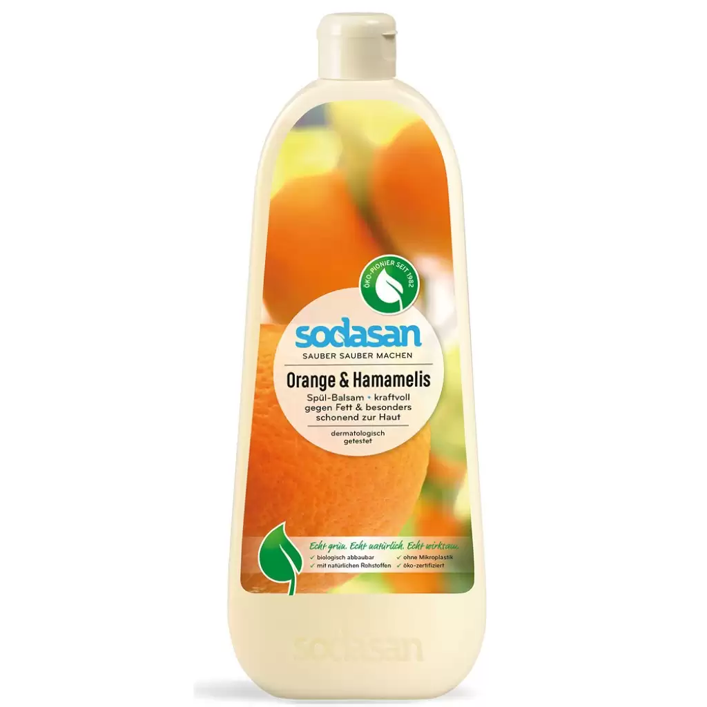 Detergenti bio de vase - Detergent lichid de vase balsam cu portocala, 1 L