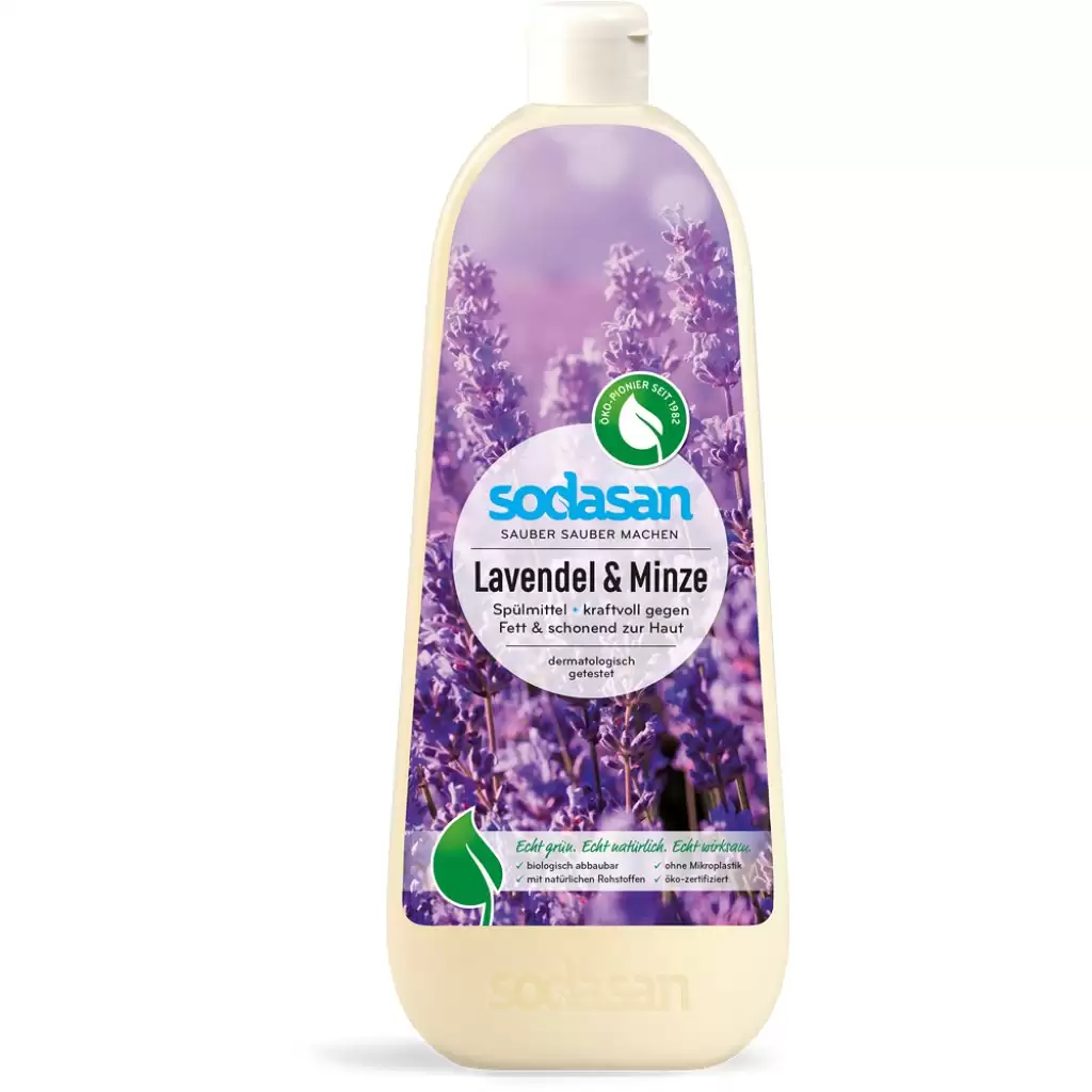 Detergenti bio de vase - Detergent lichid de vase cu lavanda si menta, 1 L