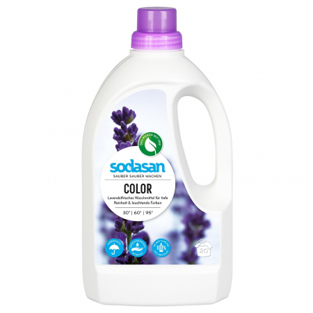 Detergent ecologic pentru rufe - Detergent lichid pentru rufe colorate cu lavanda, 1.5 L