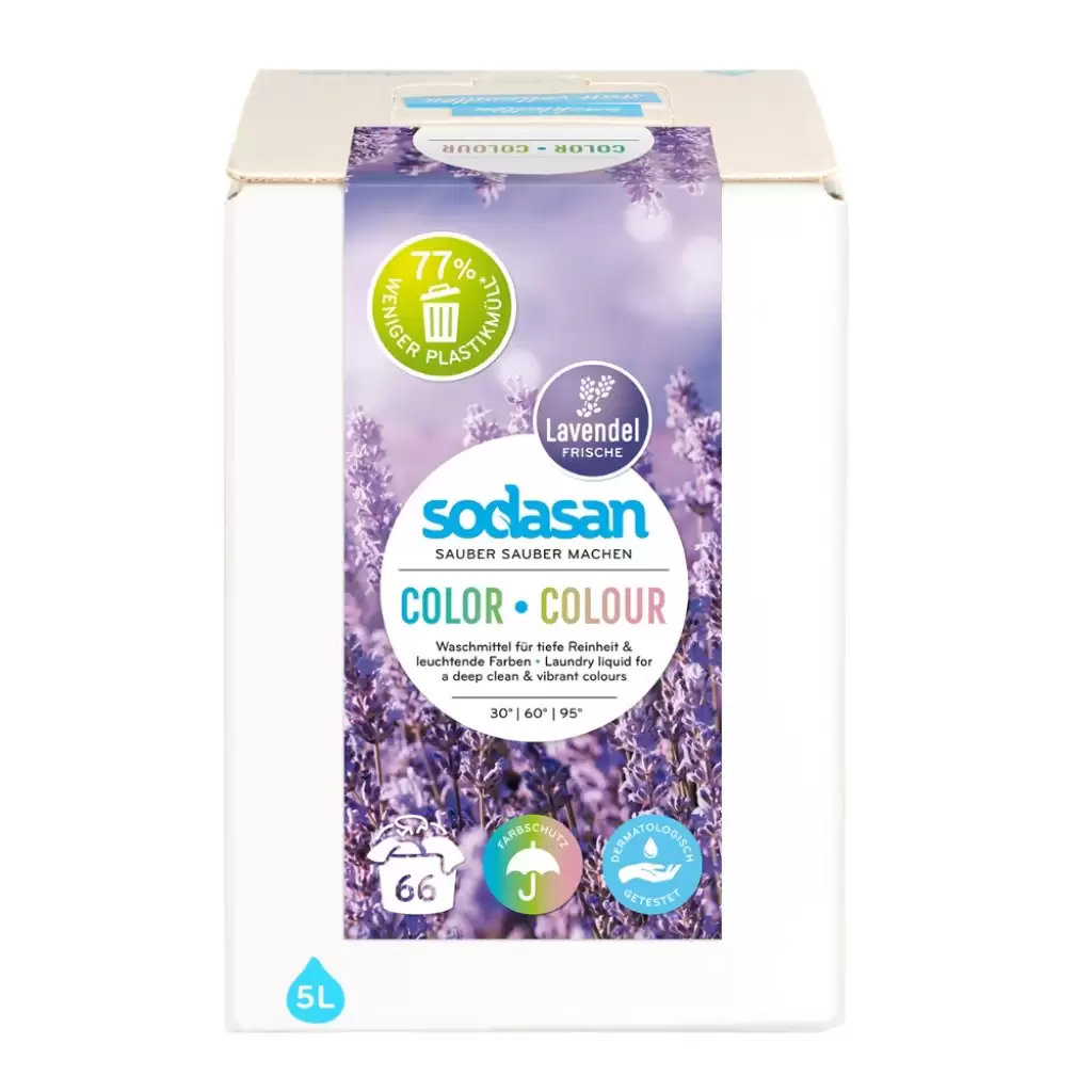 Detergent ecologic pentru rufe - Detergent lichid pentru rufe colorate cu lavanda, 5 L