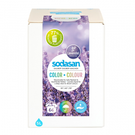 Detergent ecologic pentru rufe - Detergent lichid pentru rufe colorate cu lavanda bag-in-box, 5 L