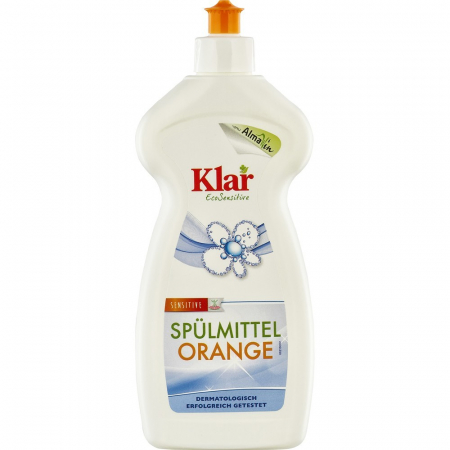 Detergenti bio de vase - Detergent lichid sensitiv cu portocala pentru vase, 500 ml