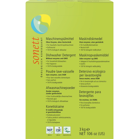 Detergenti ecologici - Detergent pudra pentru masina de spalat vase, 3 kg