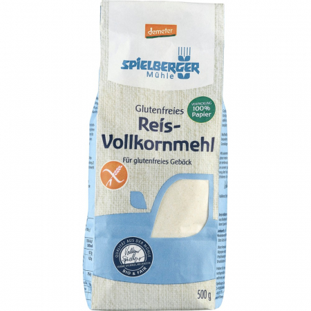 Faina bio si gris - Faina integrala de orez bio FARA GLUTEN Demeter, 500 g