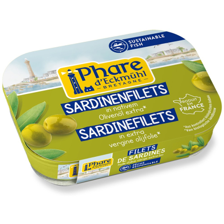Alimente bio - File de sardine in ulei bio de masline extravirgin, 100 g