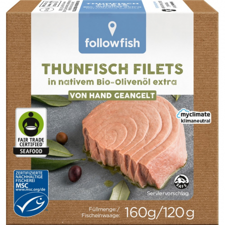 Conserve de peste bio - File de ton dungat in ulei de masline bio, 160 g