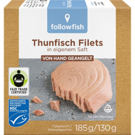 Conserve de peste bio - File de ton in suc propriu, 185 g