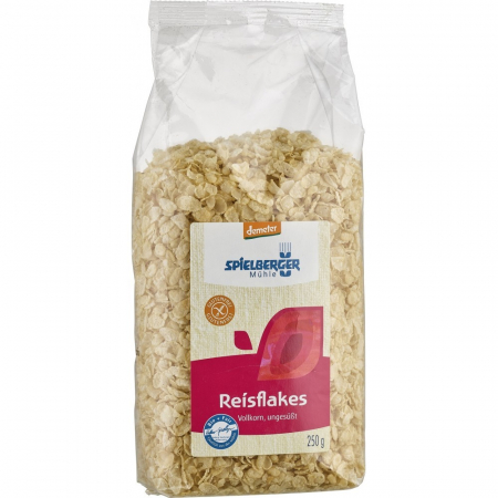 Alimente bio - Fulgi bio de orez integral fara gluten Demeter, 250 g