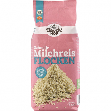 Musli si terci - Fulgi bio de orez integral pentru lapte fara gluten, 425 g