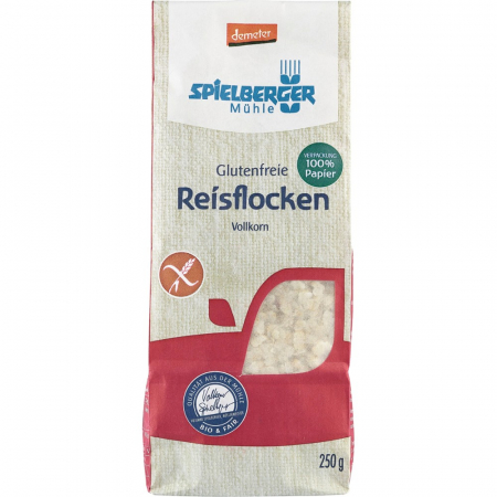 Fulgi din cereale bio - Fulgi de orez bio fara gluten Demeter, 250 g