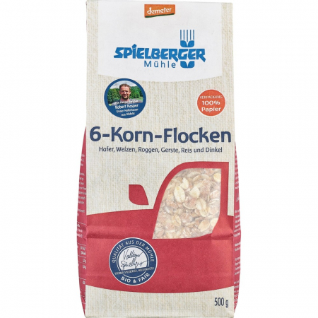 Fulgi din cereale bio - Fulgi din 6 cereale integrale  bio, 500 g