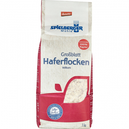 Fulgi din cereale bio - Fulgi mari de ovaz integral Demeter, 1 kg