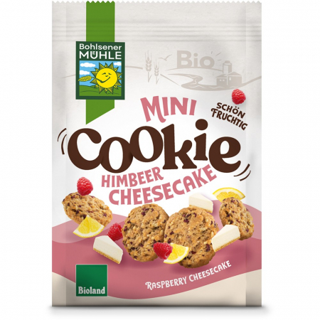 Biscuiti si napolitane bio - Biscuiti bio cheesecake cu zmeura, 125 g