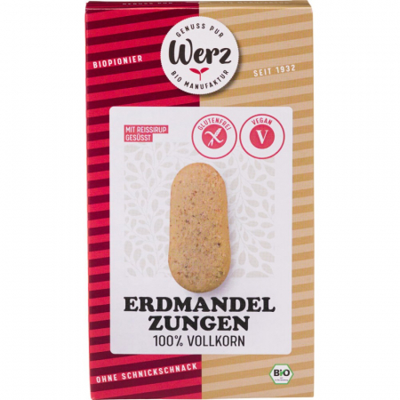 Biscuiti din faina integrala de orez si nuci tigru, fara gluten, 125 g