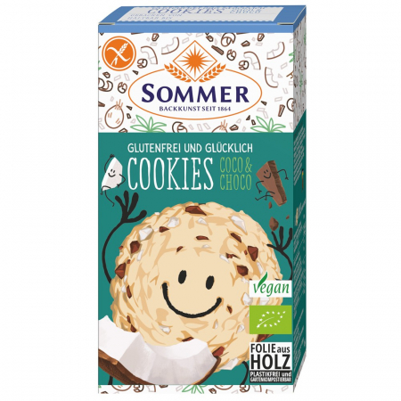 Biscuiti si napolitane bio - Fursecuri vegane cu cocos si ciocolata fara gluten, 125 g