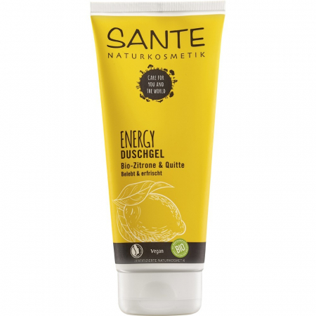 Cosmetice ecologice - Gel de dus Energy cu lamai si gutui bio, 200 ml