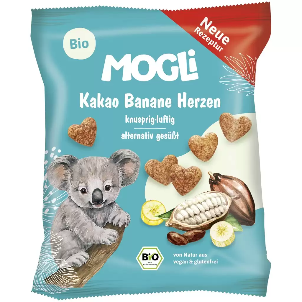 Alimente bio - Gustari inimioare cu cacao si banane, nativ fara gluten, eco, 30 g