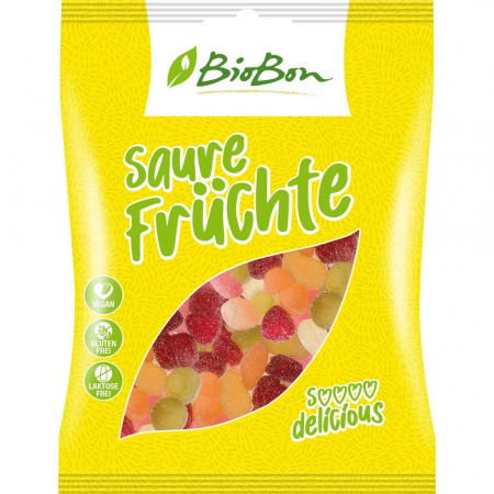 Jeleuri bio - Jeleuri bio acrisoare de fructe VEGANE, 100 g