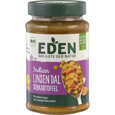 Alimente bio - Linte bio Dal in stil Indian cu cartof dulce, 400 g