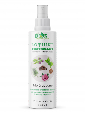 Unguente si lotiuni naturale - Lotiune tratament impotriva caderii parului tripla actiune, 200ml, Bios Mineral Plant