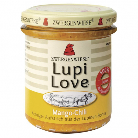 Pateu, sosuri si conserve - Lupi Love crema tartinabila din lupin cu mango si chili, 165 g