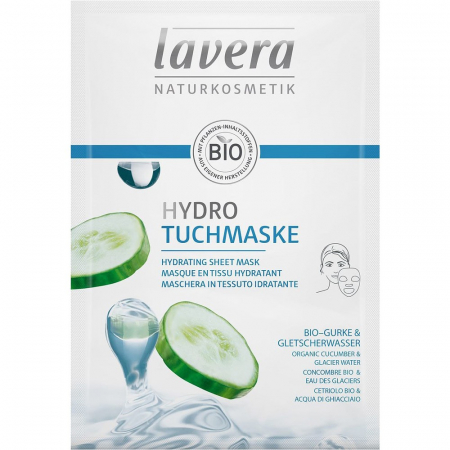 Cosmetice ecologice - Masca hidratanta pentru fata cu apa glaciara si castravete bio, 21 ml