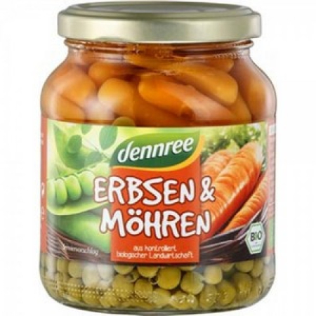 Alimente bio - Mazare bio cu morcovi la borcan, 660 g