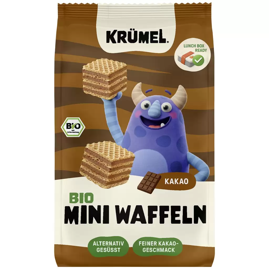 Alimente bio copii - Mini napolitane cu cacao, pentru copii +3 ani, eco, 60 g