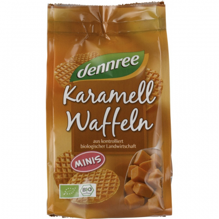 Cereale bio expandate - Mini vafe bio cu caramel, 150 g