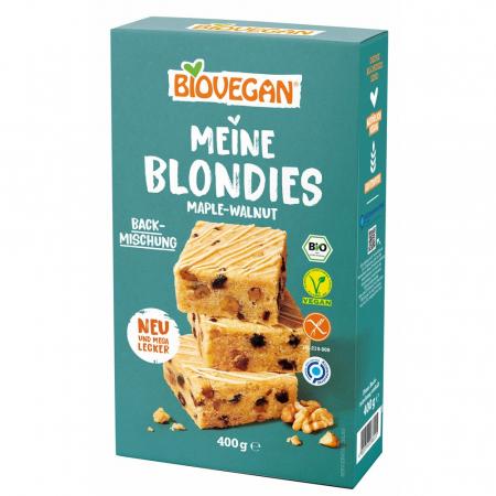 Mixuri bio si blaturi - Mix pentru Blondies cu nuci si zahar de artar fara gluten, 400 g