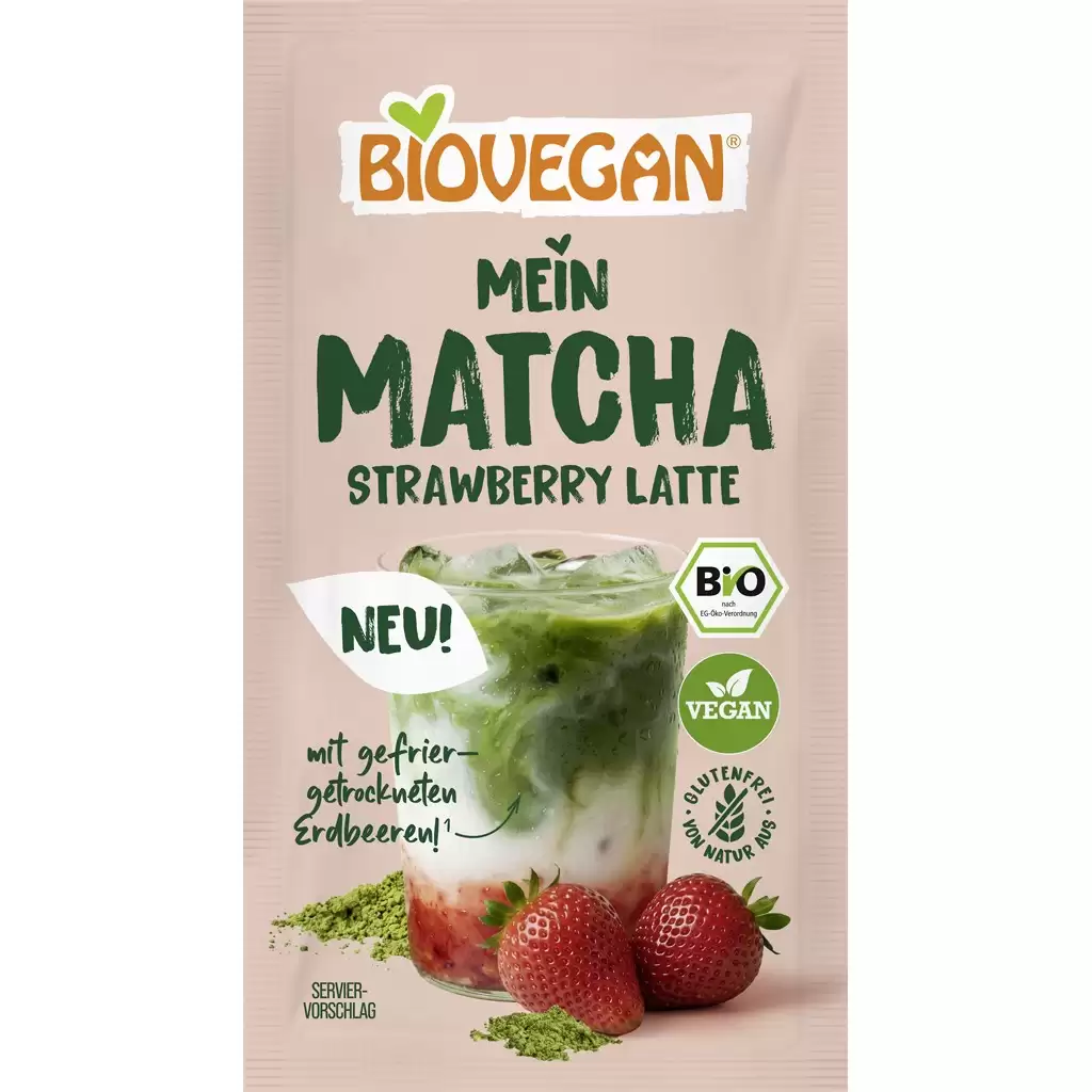 Mixuri bio si blaturi - Mix pentru Matcha latte cu capsuni, nativ fără gluten, eco, 9 g