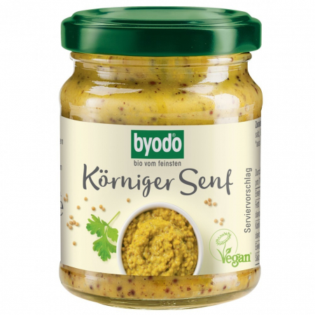 Alimente bio - Mustar mediu cu boabe de mustar fara gluten, 125 ml