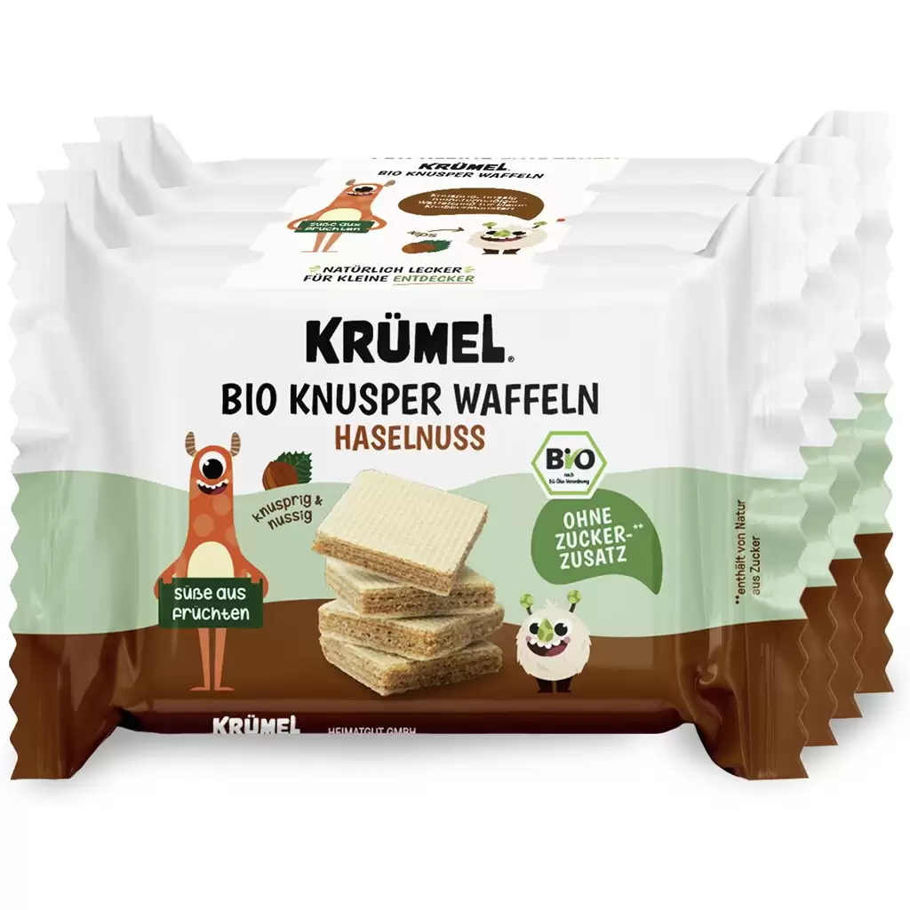 Alimente bio - Napolitane cu alune 4x20g, eco, 80 g