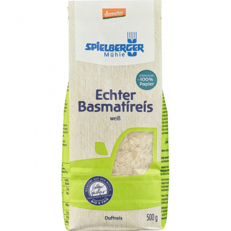 Orez bio - Orez alb cu bob lung Demeter, 500 g