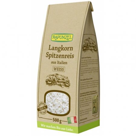 Orez bio - Orez Bio alb cu bob lung ascuţit, 500 g