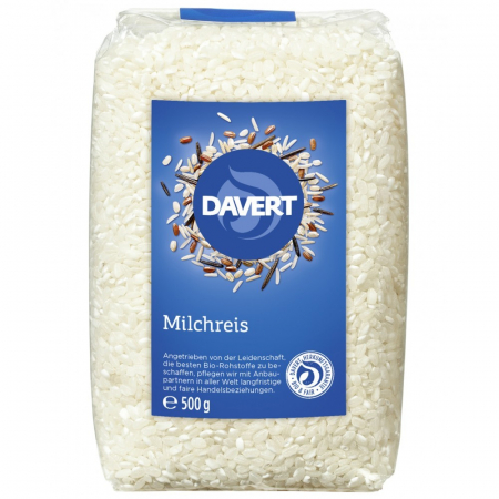 Orez cu bob rotund alb pentru lapte, 500 g