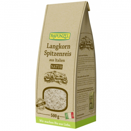 Orez bio - Orez natur cu bob lung ascuţit, 500 g
