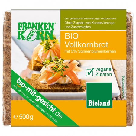 Paine bio - Paine cu faina integrala si samburi de floarea soarelui, 500 g