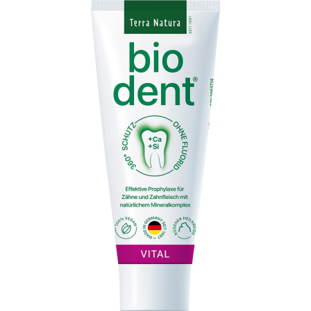Cosmetice ecologice - Pasta de dinti Biodent vital cu menta, 75 ml