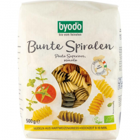 Alimente bio - Paste spirale colorate, 500 g