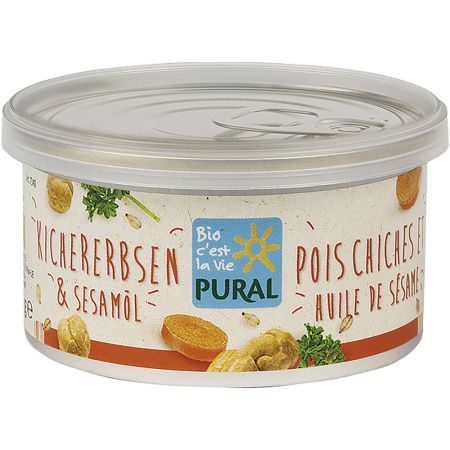 Pateu, sosuri si conserve - Pate vegetal bio cu naut si ulei de susan, 125 g
