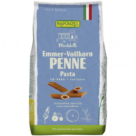 Paste bio din emmer - Penne emmer integrale ecologice, 500 g