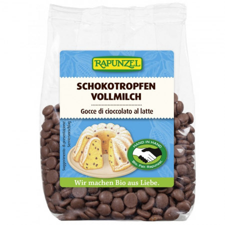 Inghetata bio si decoratiuni - Picaturi de ciocolata bio din lapte integral, 100 g