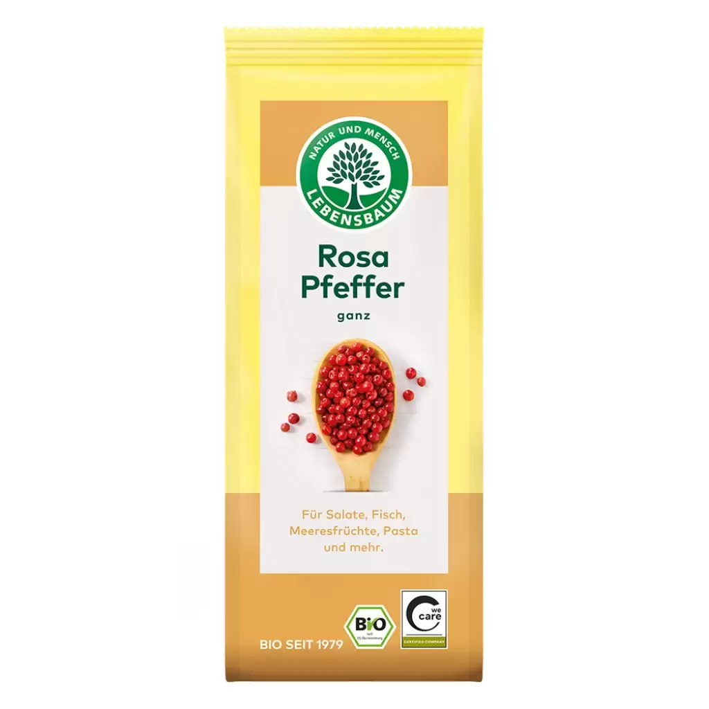Condimente bio - Piper roz boabe, eco, 25 g