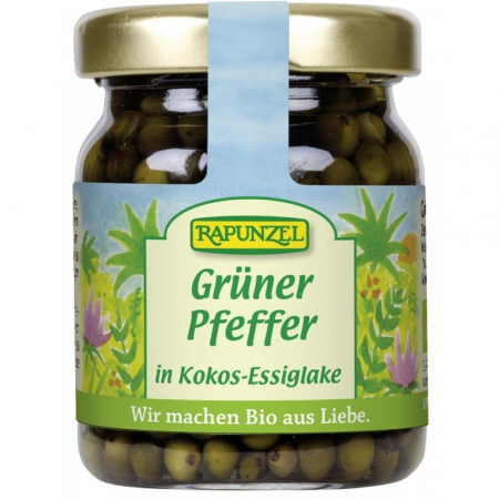 Condimente si supe bio - Piper verde in saramura bio, 60 g