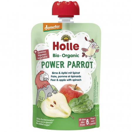 Alimente bio copii - Piure bio din pere si mere cu spanac pentru copii, +6 luni, 100 g