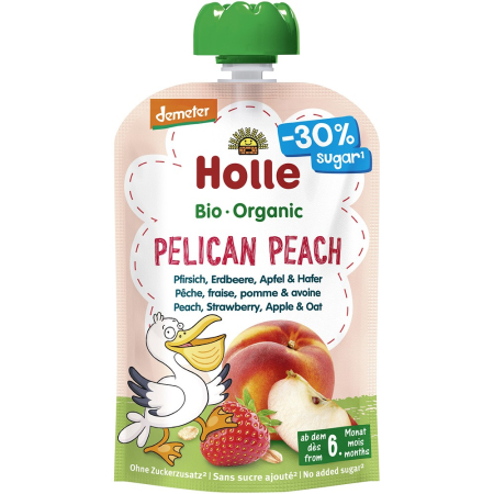 Piure bio copii - Piure bio din piersici, capsuni, mere si ovaz, pentru copii, +6 luni, 100 g