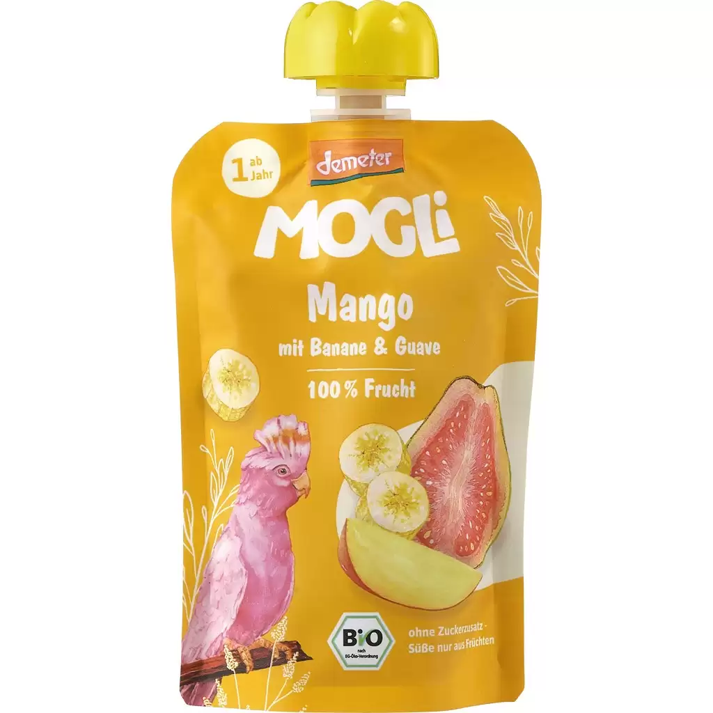 Alimente bio - Piure din banana, guave si mango, pentru copii +1an, eco, 100 g
